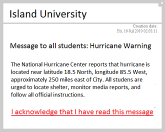 student desktop notifications